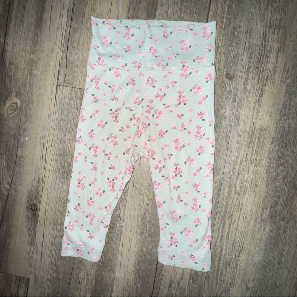 โ๏ธ6/$20โ๏ธ H&M Mint Floral Leggings - Picture 2 of 7